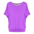 thumbnail image 1 of Women's Oversized T Shirt with Batwing Sleeves Short Sleeve Tops, 1 of 4
