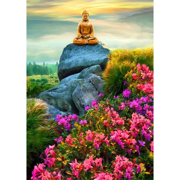 Taladro de pintura de diamante (DB6036) 5D DIY Kit de punto de cruz de estatua de Buda completo (hg257) 20X30cm Hugtrwg Para estrenar