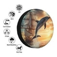 thumbnail image 4 of Pofeuu Sailing Dancing Dolphin Print Spare Tire Wheel Cover for Car Truck SUV Camper Universal Fit Spare Tire Cover RV Spare Tire Covers-16 inch, 4 of 6