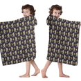 thumbnail image 4 of Dark Blue Bigfoot Pattern Hooded Bath Towel，50"x30" for Ages 3 To 12 Kids, Quick Dry Lightweight Soft Microfiber Hood Beach Towel Cover Up for Kids, 4 of 7