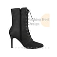 thumbnail image 3 of BLISSFUL STEP Pointed Toe Lace Up Stiletto Heels Ankle Boots for Women, 3 of 6