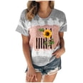 thumbnail image 2 of Lenago Hauts d'Été Grande Taille pour Femmes Mode Jour de l'Indépendance Femmes Décontracté Col Rond Manches Courtes Imprimé Hauts Blouse Tenues du 4 Juillet pour Femmes, 2 of 5