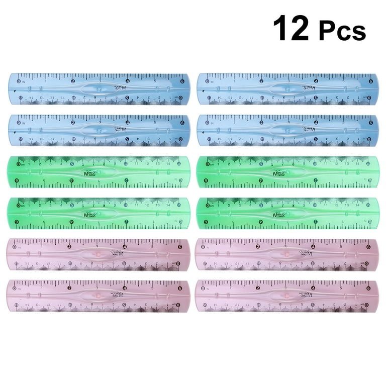 12pcs Clear Ruler, 12 Inch Plastic Rulers For School, Home, Or