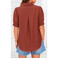 thumbnail image 4 of Camisa PRETTYGARDEN para mujer, cuello en V, cuello en V, manga corta, 4 of 6