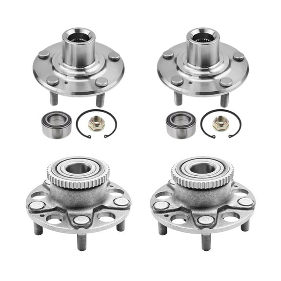 AutoShack Front & Rear Wheel Bearing Hub Assembly Repair Kit Replacement for 2003-2007 Honda Accord 2004-2008 Acura TL 4-PC Set