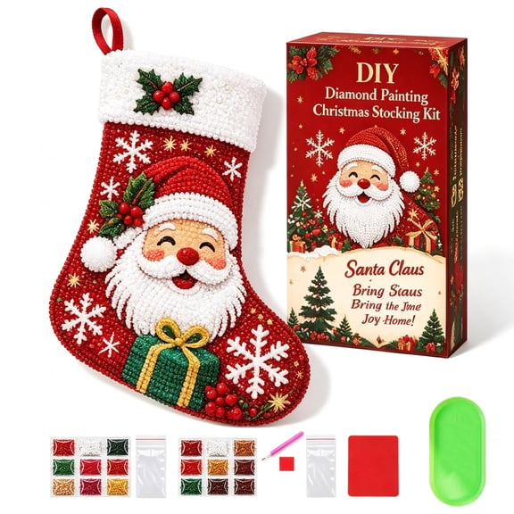 Clearance! DIY Stocking Making Diamond Art Kits for Adults, Pearl Arts Kits with Diamond Art Accessories, Christmas Decorations Indoor Outdoor