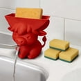 thumbnail image 6 of Sponge Holder with Drainage，Cow Cute Decor, Kitchen Sink Organizer for Home, Apartment, Dorm, Farmhouse, RV, Bathroom, Shower, Counter Red, 6 of 8
