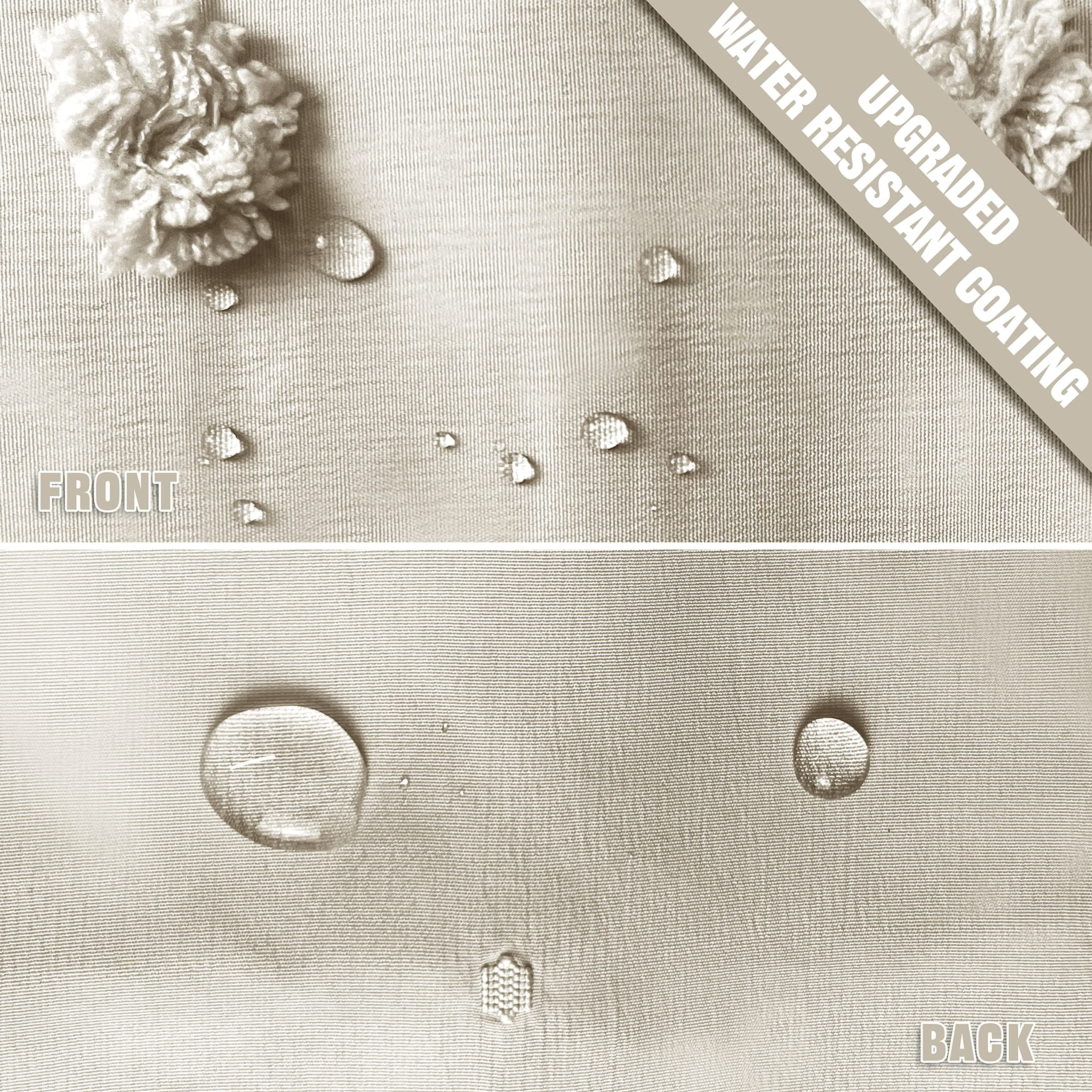 Siiluminisoy Beige Farmhouse Shower Curtains, Heavy-Duty Mold/Mildew-Resistant,Water-Repellent, Machine-Washable,Tufted Pleat Floral Puffs Design,72 x 72