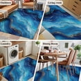 thumbnail image 5 of 3'x5' Area Rugs, Navy Blue Marble Indoor Outdoor Area Rug for Living Room Bedroom, Abstract Ink Painting Modern Washable Bathroom Rugs Kitchen Floor Carpet Mats Home Decor Aesthetic, 5 of 8