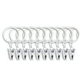 thumbnail image 2 of ZenCart 10 Pcs Curtain Rings with Clips Polished Iron No Tools Needed Snap-On Design Easy to Use Curtains Clamps with Hooks Curtain Accessories for Bathroom Living Room Home Decor, 2 of 8