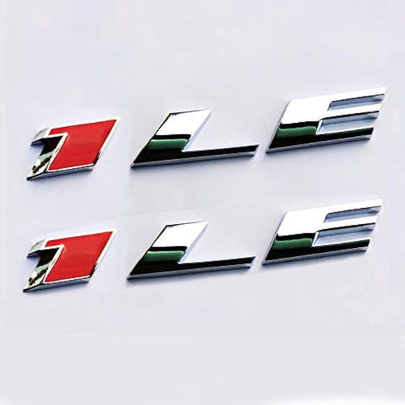 Yoaoo Paquete De 2 Emblemas Oem 1Le Con Letra Trasera Compatible Con Puerta Zl1 1Le 1Le, Color Rojo Cromado Mate