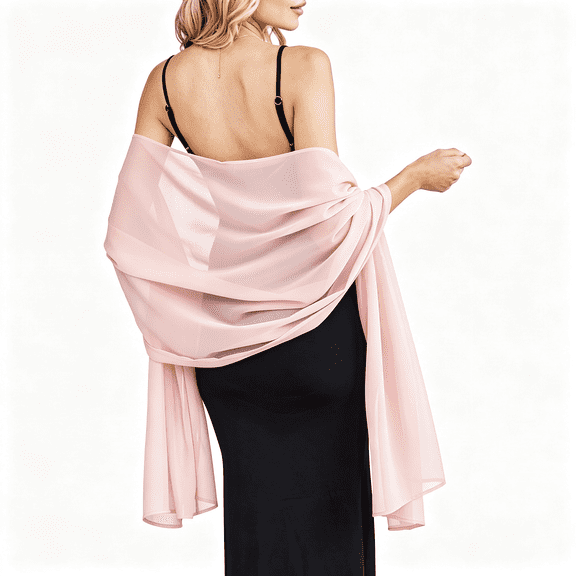 XIBUFE Women's Chiffon Shawl Wrap Sheer Soft Lightweight Scarf Accessory pink scarf