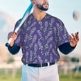 thumbnail image 5 of Vsdgher Lavender Flowers Mens T-Shirts Baseball Vintage Fashionable Lightweight Casual Crew Neck Slim Fit with Long Sleeves-X-Large, 5 of 7