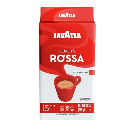 Lavazza Qualità Rossa Ground Coffee, Medium Roast, Arabica and Robusta Blend, 8.8 oz Bag