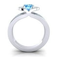 thumbnail image 4 of 2.35 Carat Oval Cut Blue Topaz & Aquamarine Gemstone Stylish Anniversary Ring for her Solid 14K White Gold Size 11.5 by Diamond-Capitals, 4 of 8
