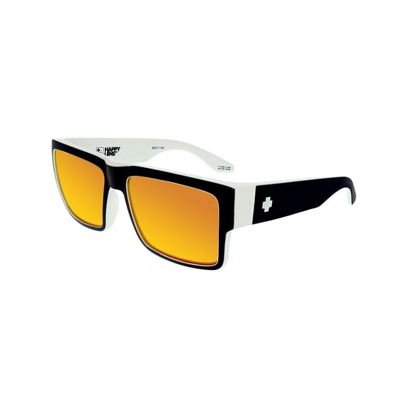 Spy Sunglasses 673180209365 Cyrus HD Plus Mirrored Lenses Scratch Resistant Square Shape, Wrap Athletic, Whitewall