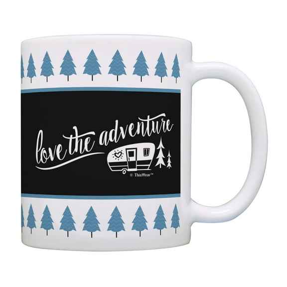 ThisWear RV Gifts for Women Love the Adventure Camp Mug RV Coffee Mug Camping Present RV Novelty Gifts Retirement Gifts Coffee Mug