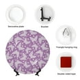thumbnail image 4 of Salouo Purple Butterflies Floral Pattern Bone China Decorative Plate,Holiday Decor Decorative Ceramic Plates with Stand Elegant Home DéCor for Hallway/Living Room/Bedroom-6in, 4 of 6