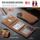 thumbnail image 5 of Case For IPhone 16 Funda Protectora RFID de 6,1" con Ranuras para 7 Tarjetas Magsafe, Soporte 2 en 1, Funda Protectora de Cuero Desmontable a Prueba de Golpes, Marrón, For IPhone 16, 5 of 7