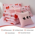 thumbnail image 3 of Btargot 6 Piece Bows Strawberry Twin Comforter Set for Girls Cute Princess Pink Bed-in-a-Bag, 3 of 12