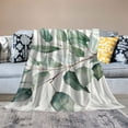 thumbnail image 2 of Creowell Throw Blankets Watercolor Rustic Eucalyptus Soft Cozy  Throw Blanket Green Leaf Watercolor Blanket  for Couch Sofa Bed for Adults Kids Boys Teens Gift Gift Idea, 2 of 6