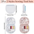thumbnail image 2 of Kit de costura portátil de viaje de 2 piezas, minicaja de costura pequeña de plástico con herramienta de costura, reparación de emergencia, juego de costura de fresa, accesorios., 2 of 5