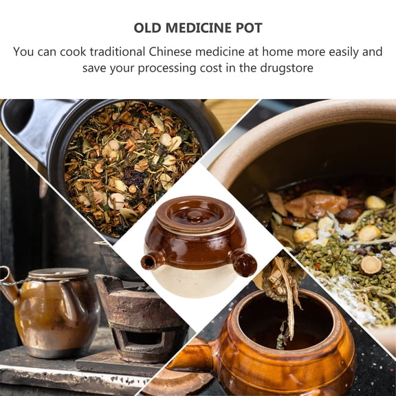 ITSELFER Traditional Chinese Ceramic Clay Pot Casserole for Herbal Stewing, Boiling, and Slow Cooking Cookware
