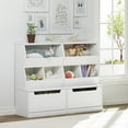 thumbnail image 4 of UTEX Toy Storage Cabinet, Kids Toy Storage Organizer with Drawer, Open Toy Organizer Cabinet with Cubbies for Kids, Toddlers, Ideal for Kidsroom, Classroom, Nursery, White, 4 of 8