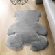 thumbnail image 1 of Alfombra con forma de oso, bonita alfombra de piel sintética suave y esponjosa para dormitorio, para habitación de niños, adolescentes, sofá, sala de estar (gris, 2 x 2,6 pies), 1 of 4