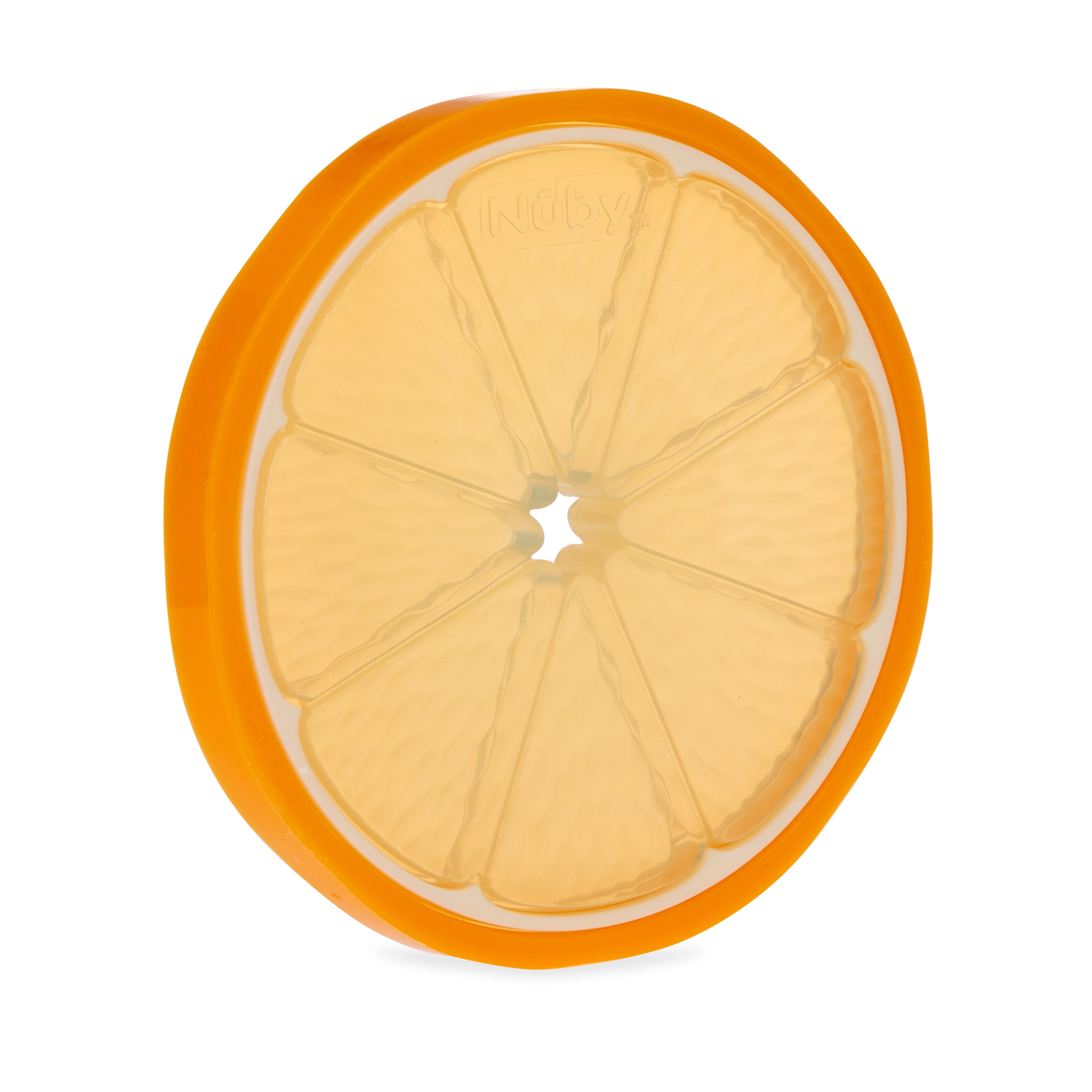 Nuby Silicone Teether for Babies, Orange Fruit Slice Infant Teething Toy