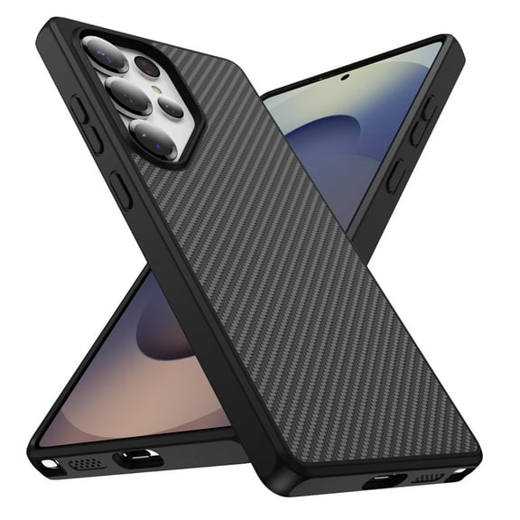 for Samsung Galaxy S25 Ultra Case Carbon Fiber Texture – Slim Fit Shockproof Protective Back Cover with TPU Frame, Lightweight & Stylish Hybrid Design for Men & Women for Galaxy S25 Ultra, Black