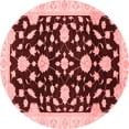 thumbnail image 1 of Ahgly Company Machine Washable Indoor Round Oriental Red Traditional Area Rugs, 6' Round, 1 of 4