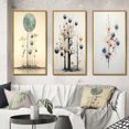 thumbnail image 1 of Designart "Vintage Illustration Geometric Tree of Wisdom II" Modern Geometric Framed Wall Art Set Of 3 - Blue Abstract Frame Gallery Set For Office Decor, 1 of 6