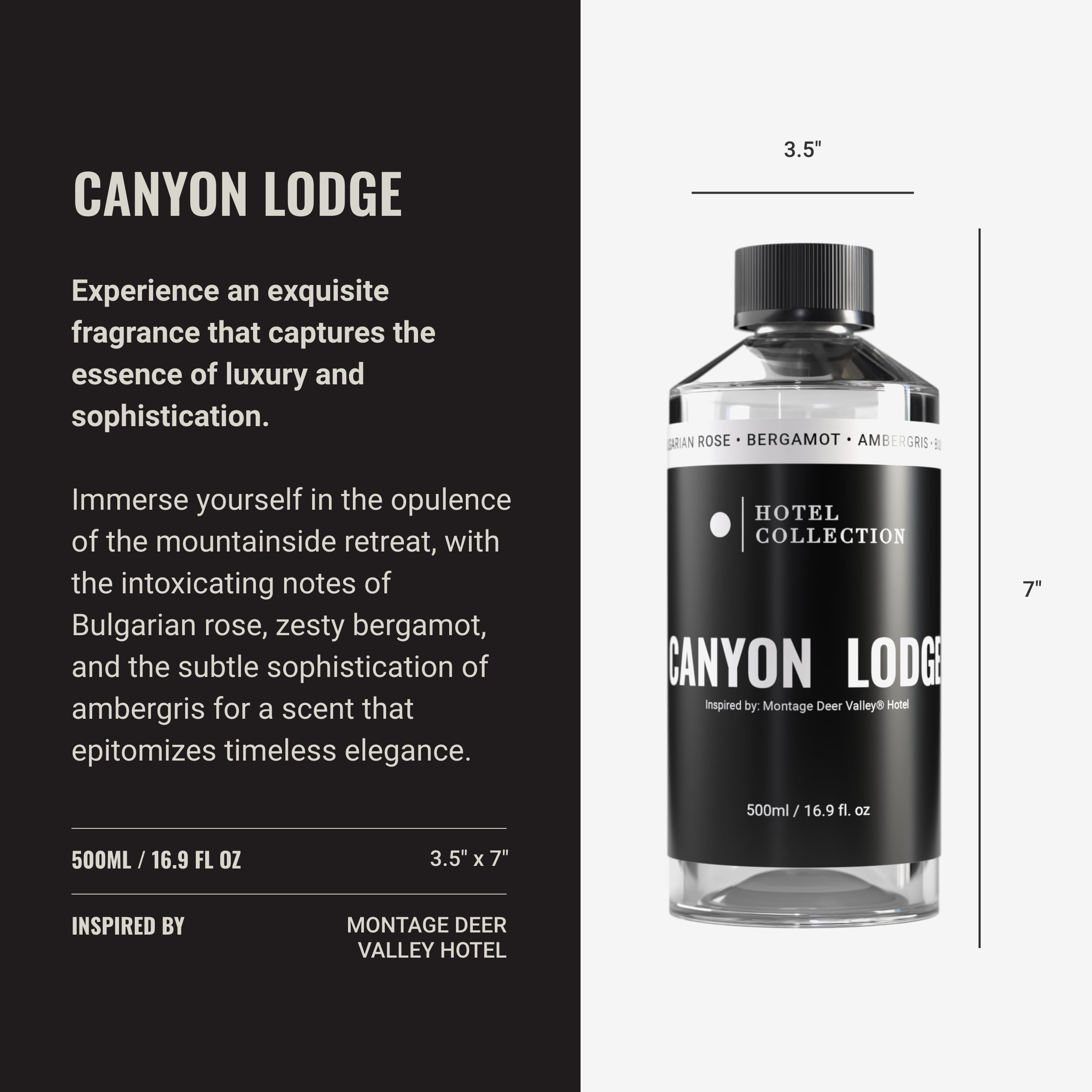 Hotel Collection Diffuser Oil-Canyon Lodge-Aromatherapy Essential Fragrance Oil-Luxury Hotel Inspired-Bulgarian Rose, Bergamot & Ambergris-500ML 16.9 Fl oz
