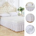 thumbnail image 4 of Falda de cama de poliéster elástico con volantes, cenefa de cubierta extendida de fácil ajuste, volantes de cama, falda de cama, 4 of 8