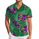 thumbnail image 2 of Camisas Para Hombre Manga Larga Regular Fit Camiseta con estampado digital 3D para hombre Camisa de manga corta Solapa superior (Blue, L), 2 of 4