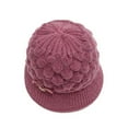 thumbnail image 2 of Holzlrgus Women's Visor Beanie Trendy Warm Hat Winter Wool Lined Elastic Soft Knitted Hat, 2 of 7