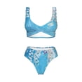 thumbnail image 5 of Honeii Hanging Orchids Floral Blue Print Women’s Bikini Set,Two Piece Swimsuit Bathing Suits,Stylish High Elasticity Swimwear for Beach and Pool, 5 of 5