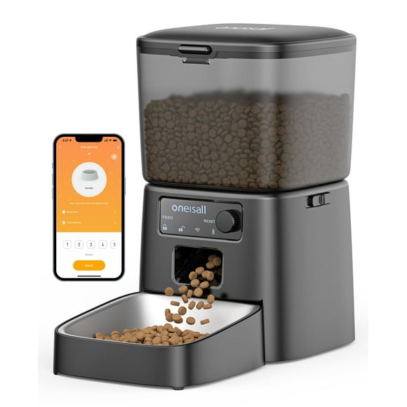 oneisall Automatic Cat Feeder, WiFi Cat Food Dispenser with App Control, Auto Cats Feeder Automatic for Dry Food, Smart Pet Food Dispenser with Portion Control for Small Pets Indoor