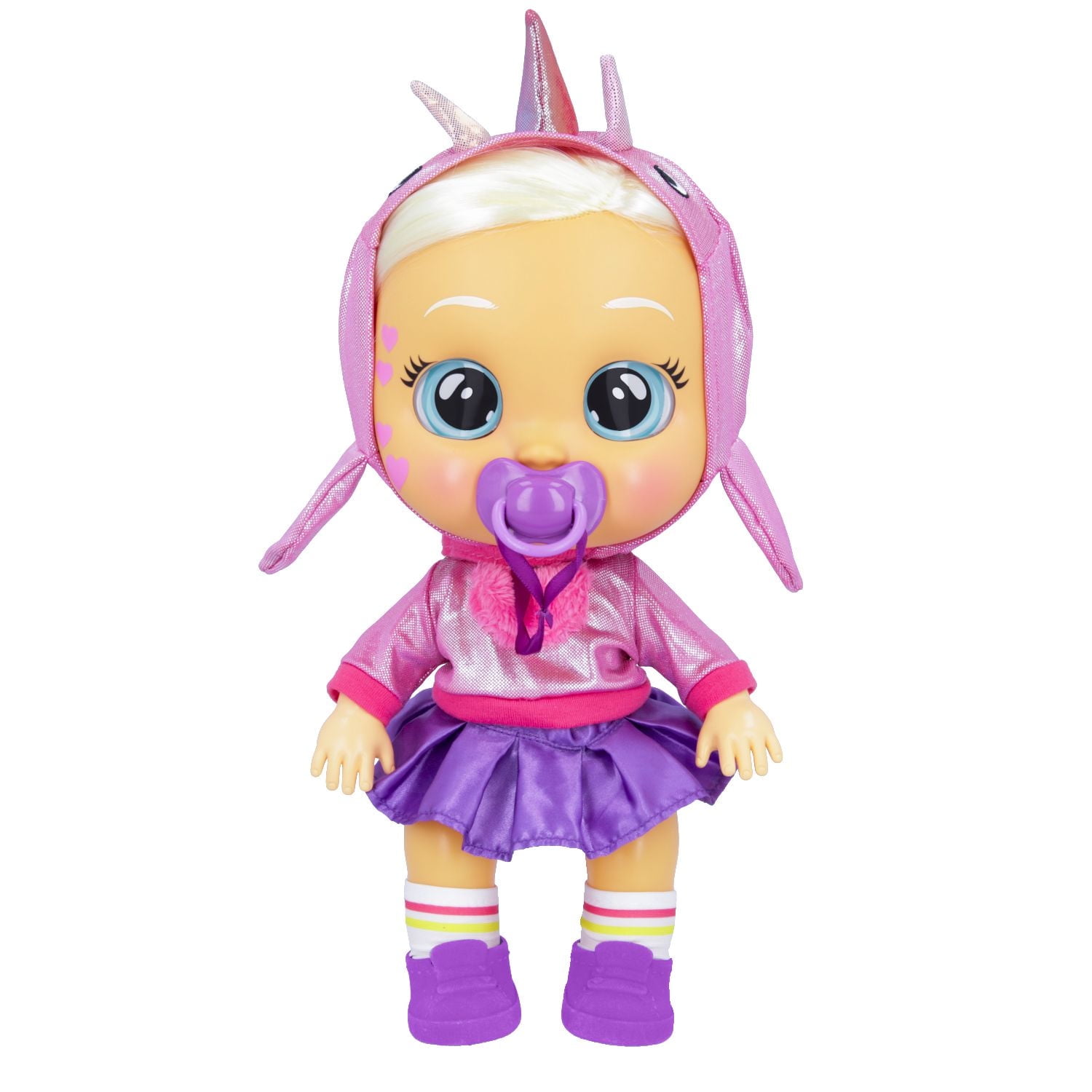 Cry Babies Kiss Me Stella - Deluxe Blushing Cheeks Feature | Shimmery Changeable Outfit with Bonus Baby Bottle