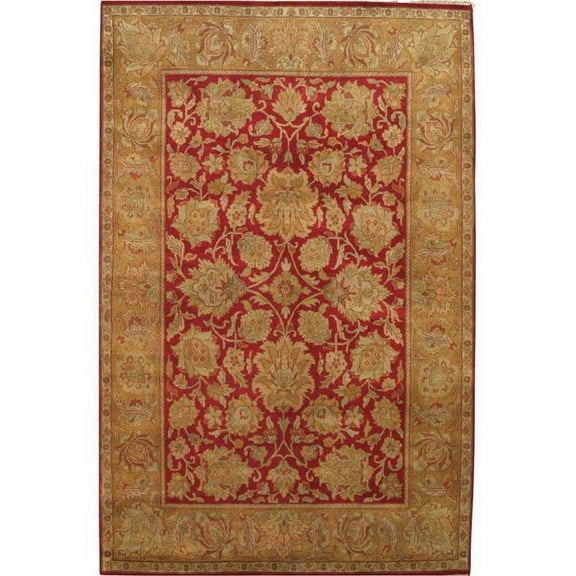 Pasargad Home 025372 Pasargad Home Agra Collection Traditional Hand-Knotted Wool Area Rug, 6'1'x9'3'
