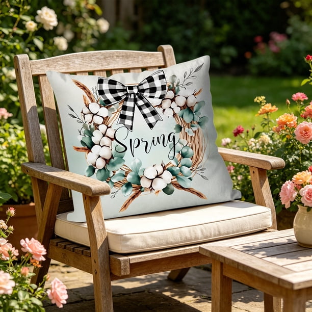 Pisexur funda de almohada Funda de cojín verde primavera-verano. Funda de almohada decorativa versátil y moderna. Tejido suave y transpirable. Adecuada para sofá, dormitorio y sala de estar.