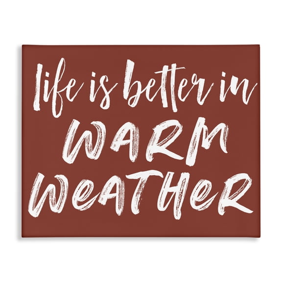 Life Is Better In Warm Weather Canvas Wall Art, design by Lettered and Lined