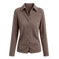 thumbnail image 5 of Sewkxo Cardigan Sweaters for Women Lightweight Trendy Long Sleeve Lapel Collar Button Down Knit Sweater Cardigans,Camel XL, 5 of 5
