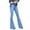 Light Blue, variant on New Fjofpr Womens Pants Clearance Fashion Women's High Waist Loose Pocket Lace-Up Flared Pants Stretch Cow Jeans Pants