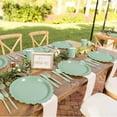 thumbnail image 6 of 350 Pcs Sage Green Paper Plates and Napkins, Sage Green Party Supplies Include Green Scalloped Plate Paper Napkin Cup Plastic Cutlery for Baby Shower, Wedding, Birthday, 6 of 7