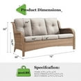 thumbnail image 6 of PARKWELL Outdoor 3 Seats Sofa - Rattan Wicker Patio Couch with Cushions - Steel Frame - Yellow Wicker, Beige Cushions, 6 of 6