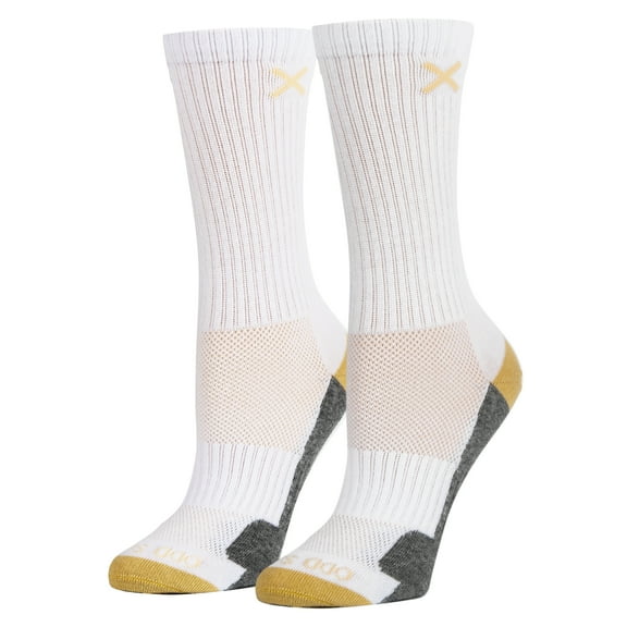 Basix Crew Socks for Women, Comfort Athletic Fit, Mid-Calf, Sand White Heather