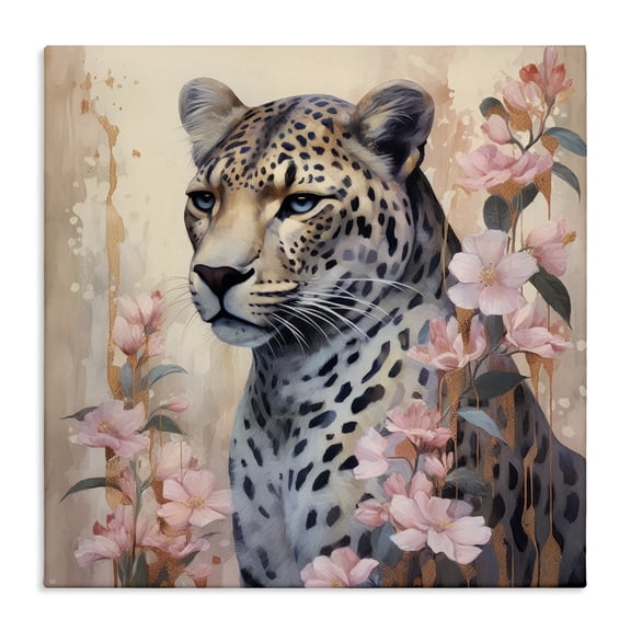 Stupell Industries Glam Leopard with Pink Flowers Canvas Art, 30 x 30, by Lazar Studio