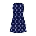 thumbnail image 4 of Generic Women Summer Polka Dot Dress V Neck Sleeveless Loose Fitting Dresses Flowy Comfy Beach Vacation Mini Tank Dress, 4 of 5